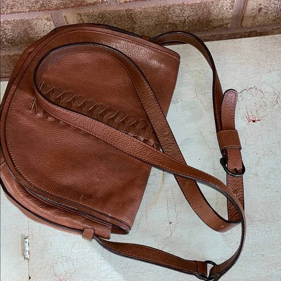 Banana Republic Tan Leather Crossbody Bag Satchel Preppy Capsule - Picture 6 of 6